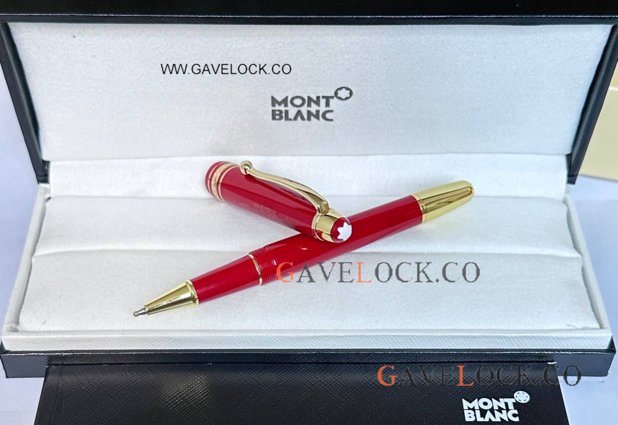 AAA Grade Copy Montblanc Meisterstuck 100 Classique Red-Gold Rollerball Midsize